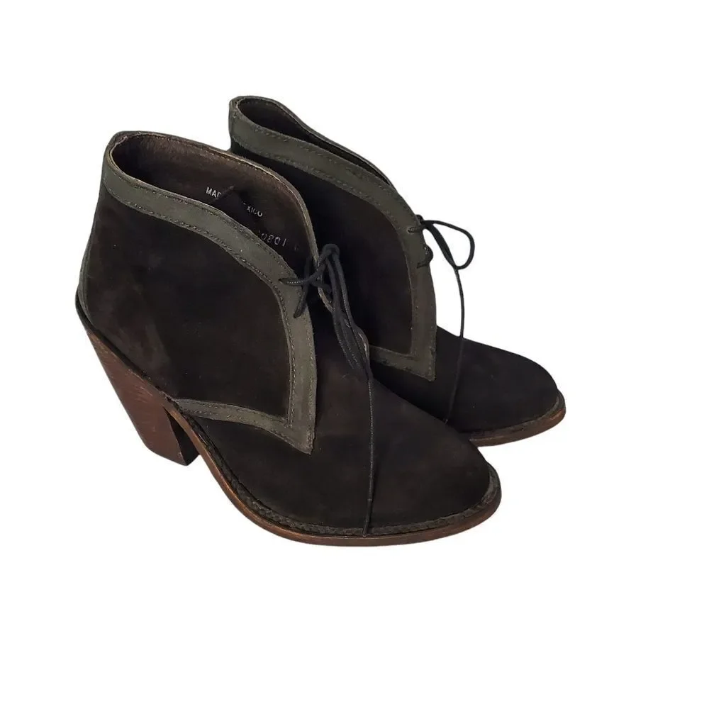 Independent Boot Company Block Heel Lace Up Ankle Booties 9.5